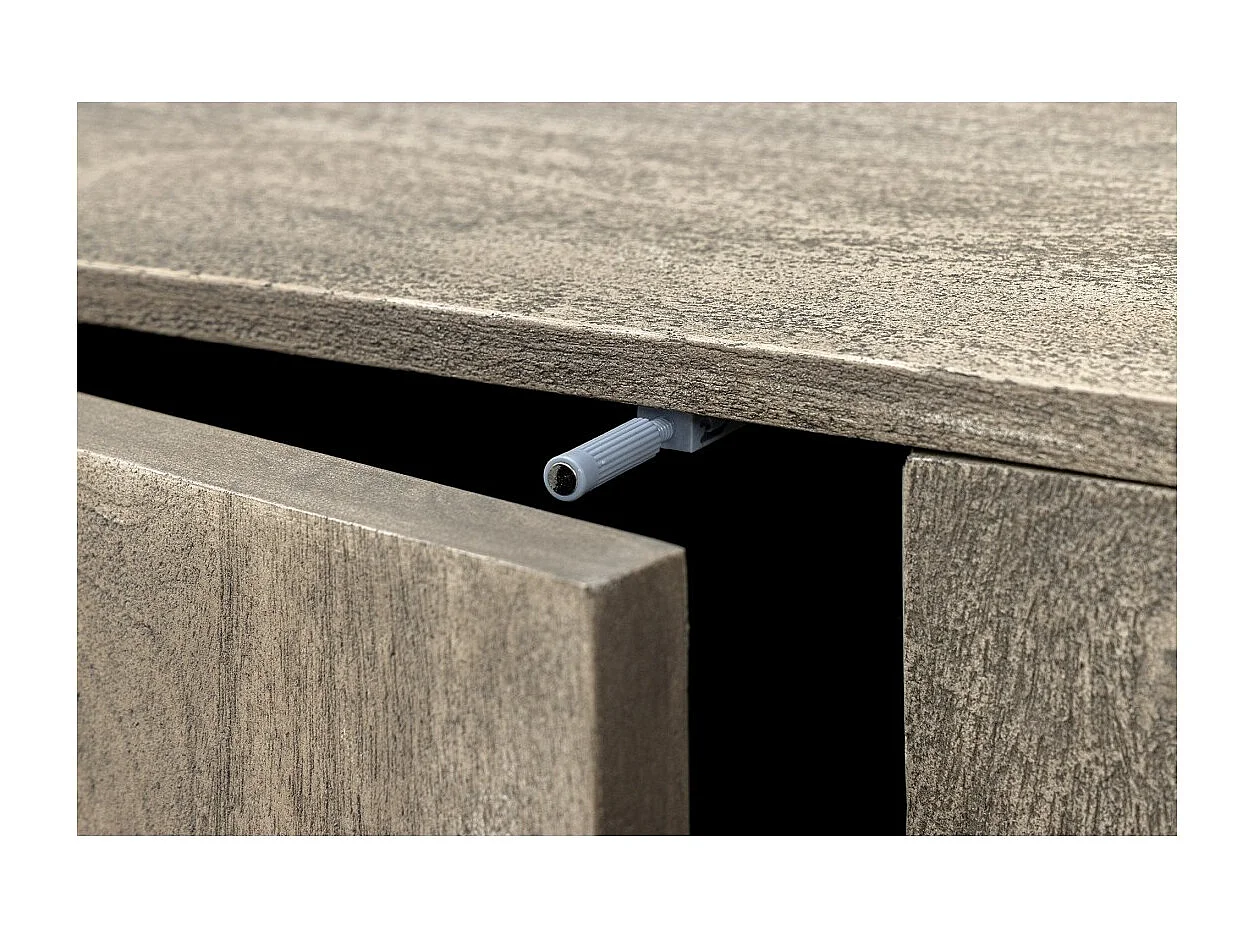 Buffet 170 cm 4 portes bois massif manguier fumé gris – Collection ORINO