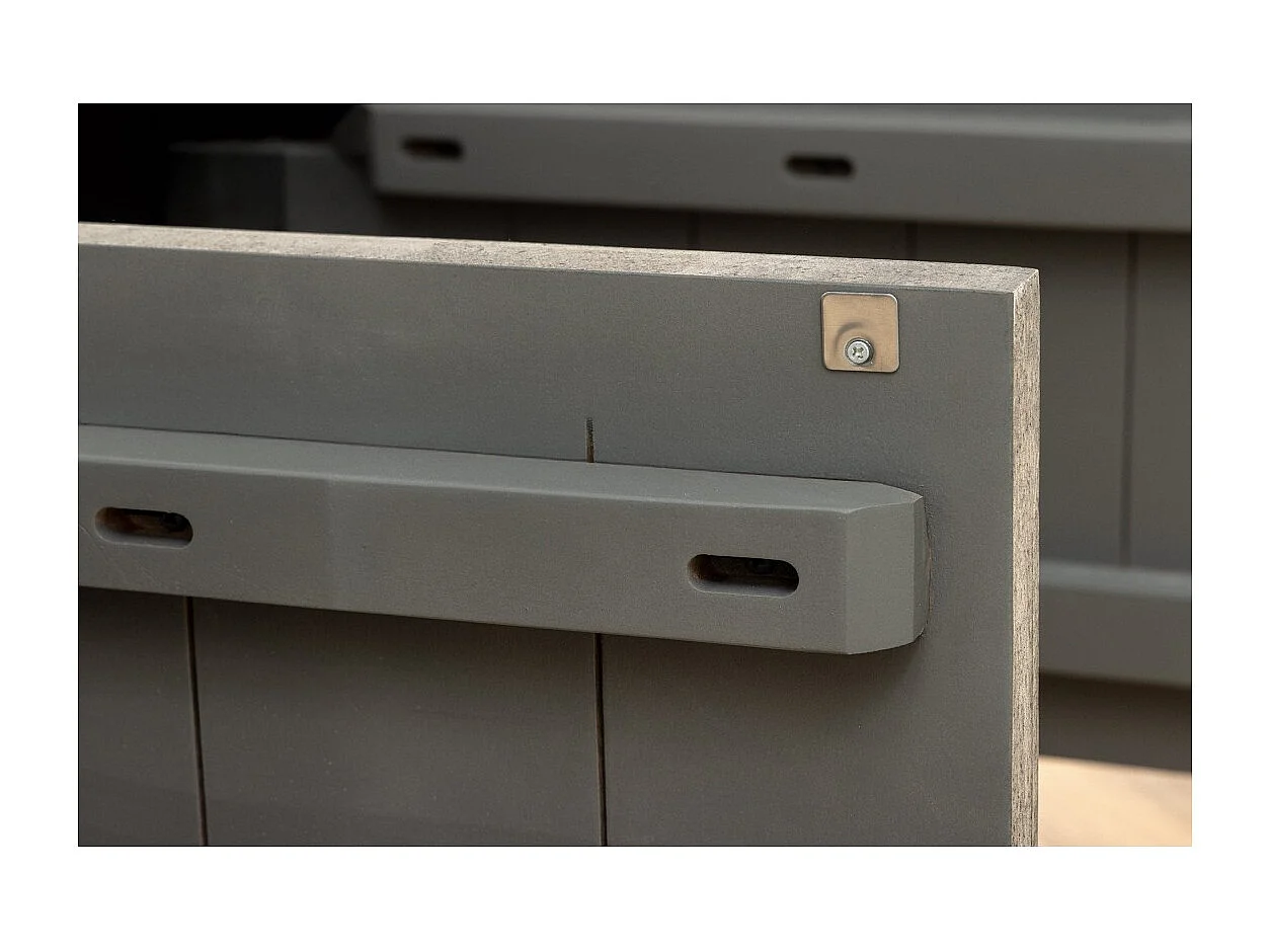 Buffet 170 cm 4 portes bois massif manguier fumé gris – Collection ORINO