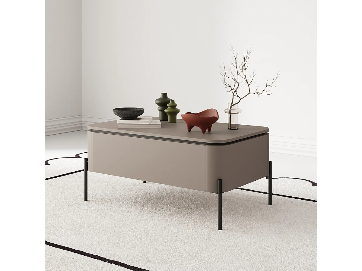 Junon Taupe 1-drawer coffee table
