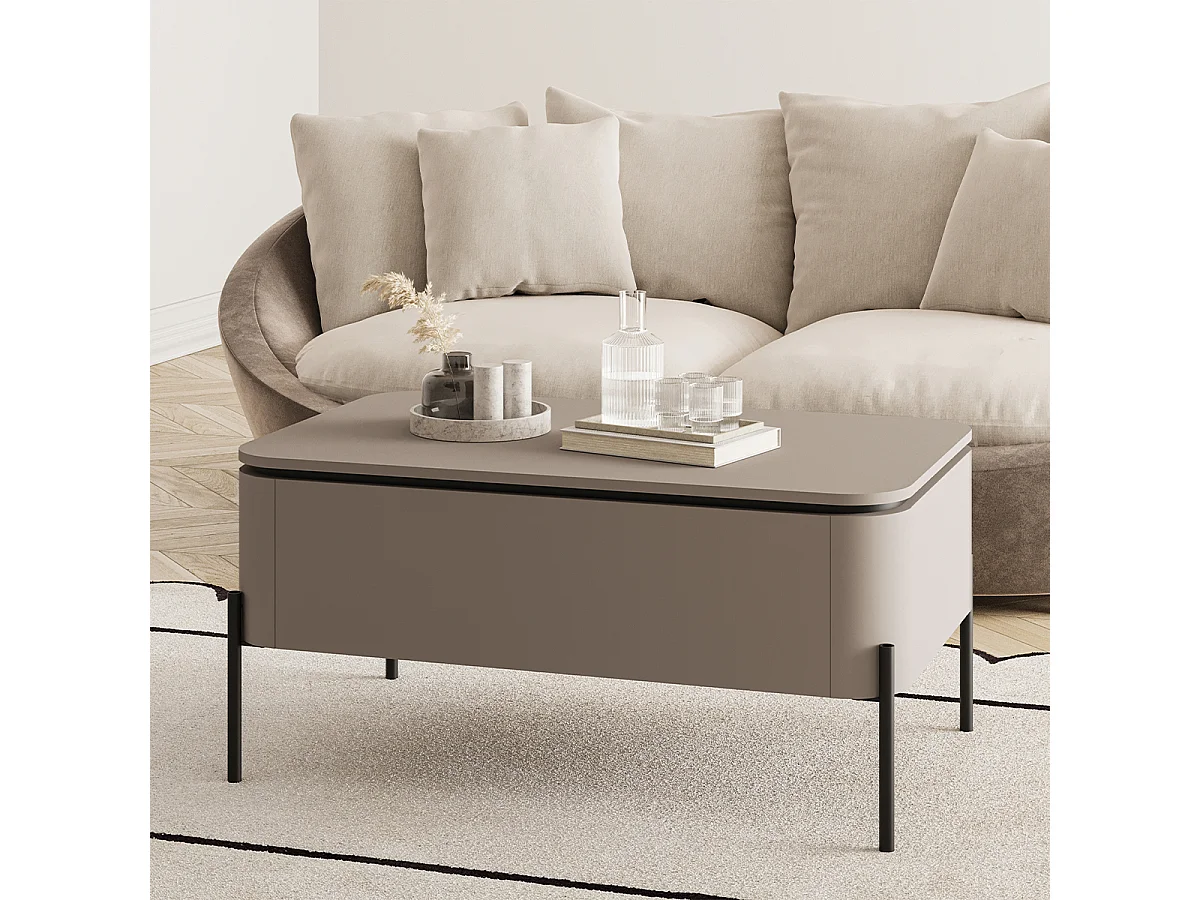 Junon Taupe 1-drawer coffee table