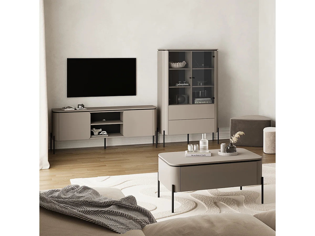 Junon Taupe 1-drawer coffee table