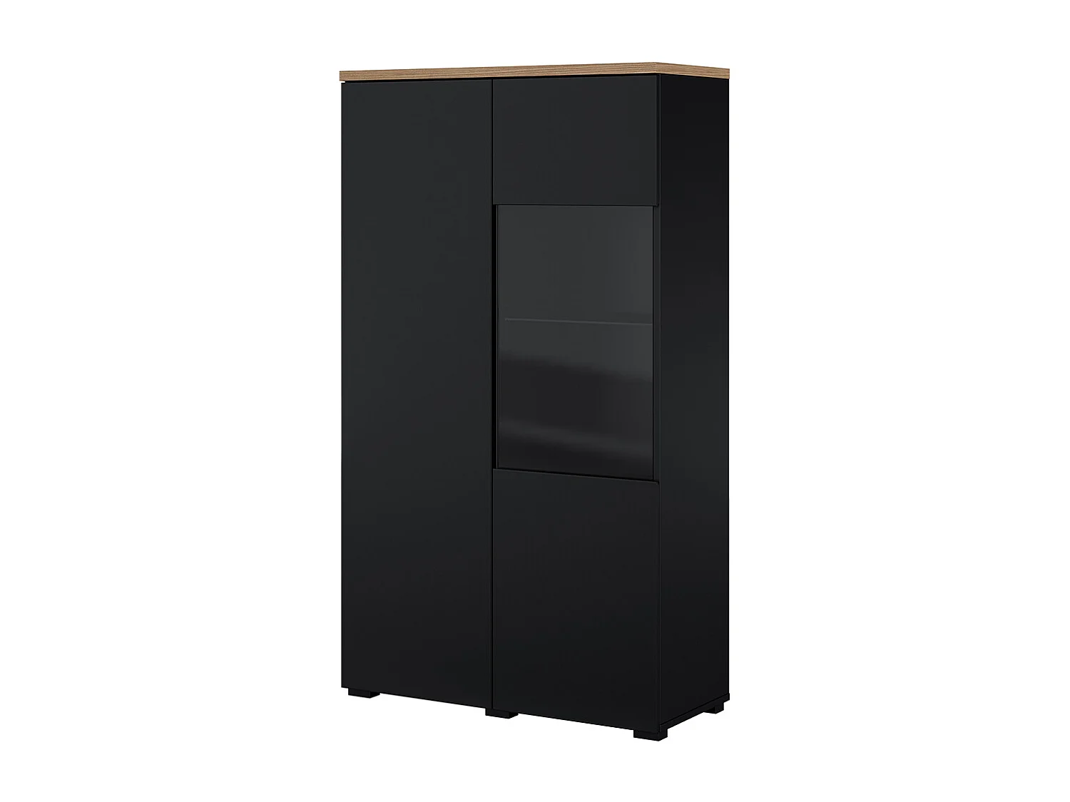 Credenza 2 ante Liko nero e marrone 140cm