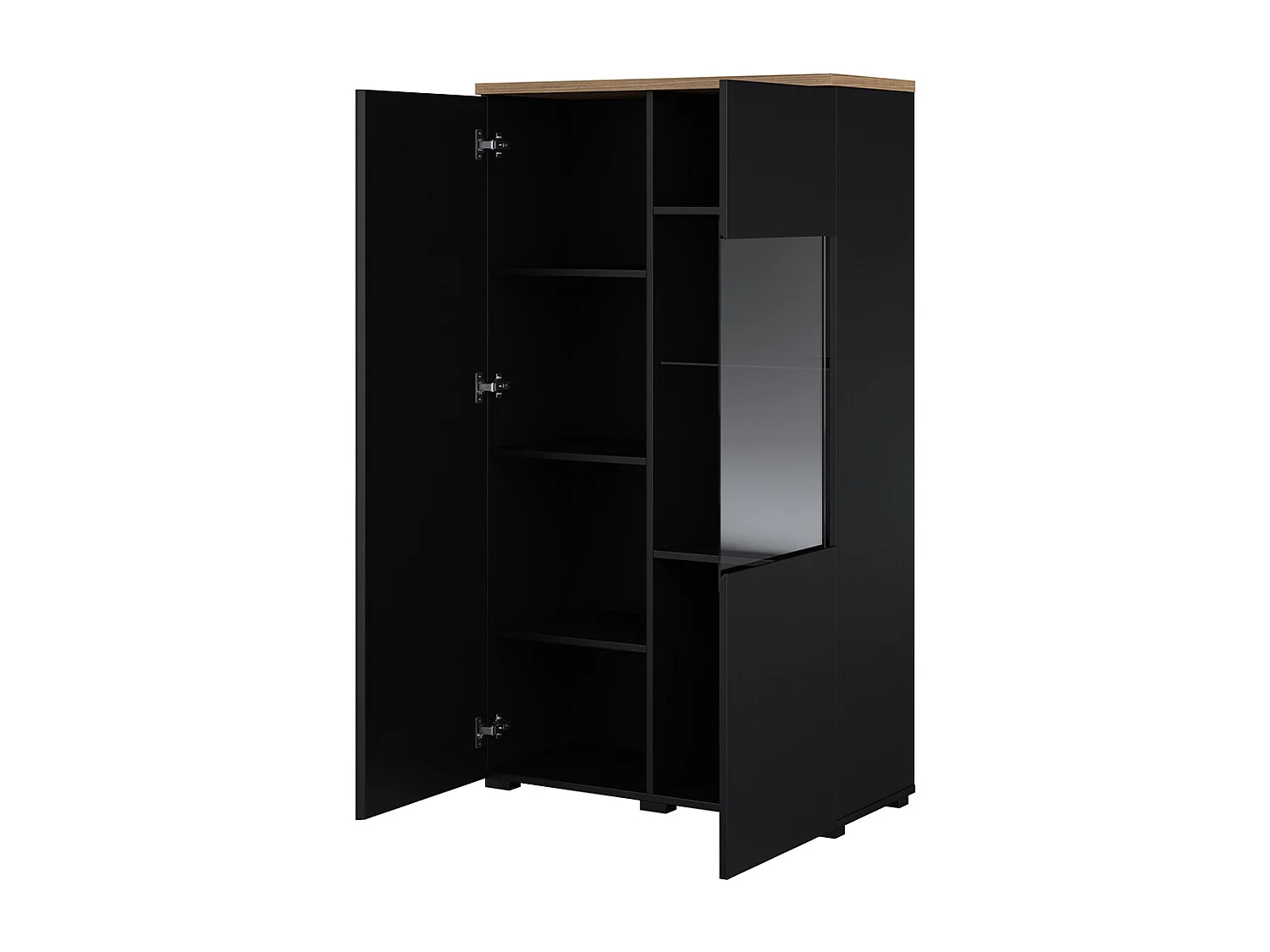 Liko Black and Wood 2-door china cabinet