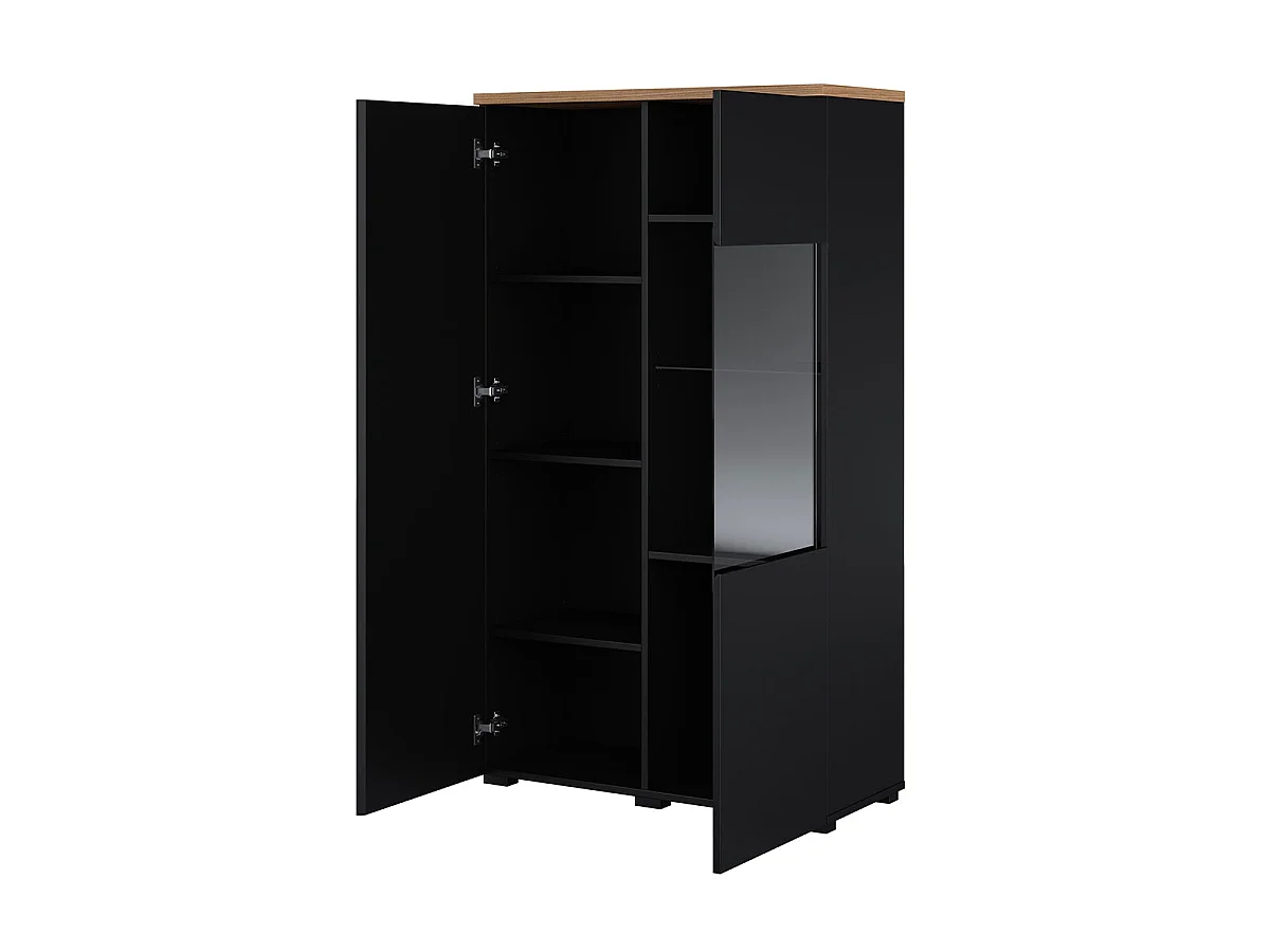 Vaisselier 2 portes Liko Noir et Bois