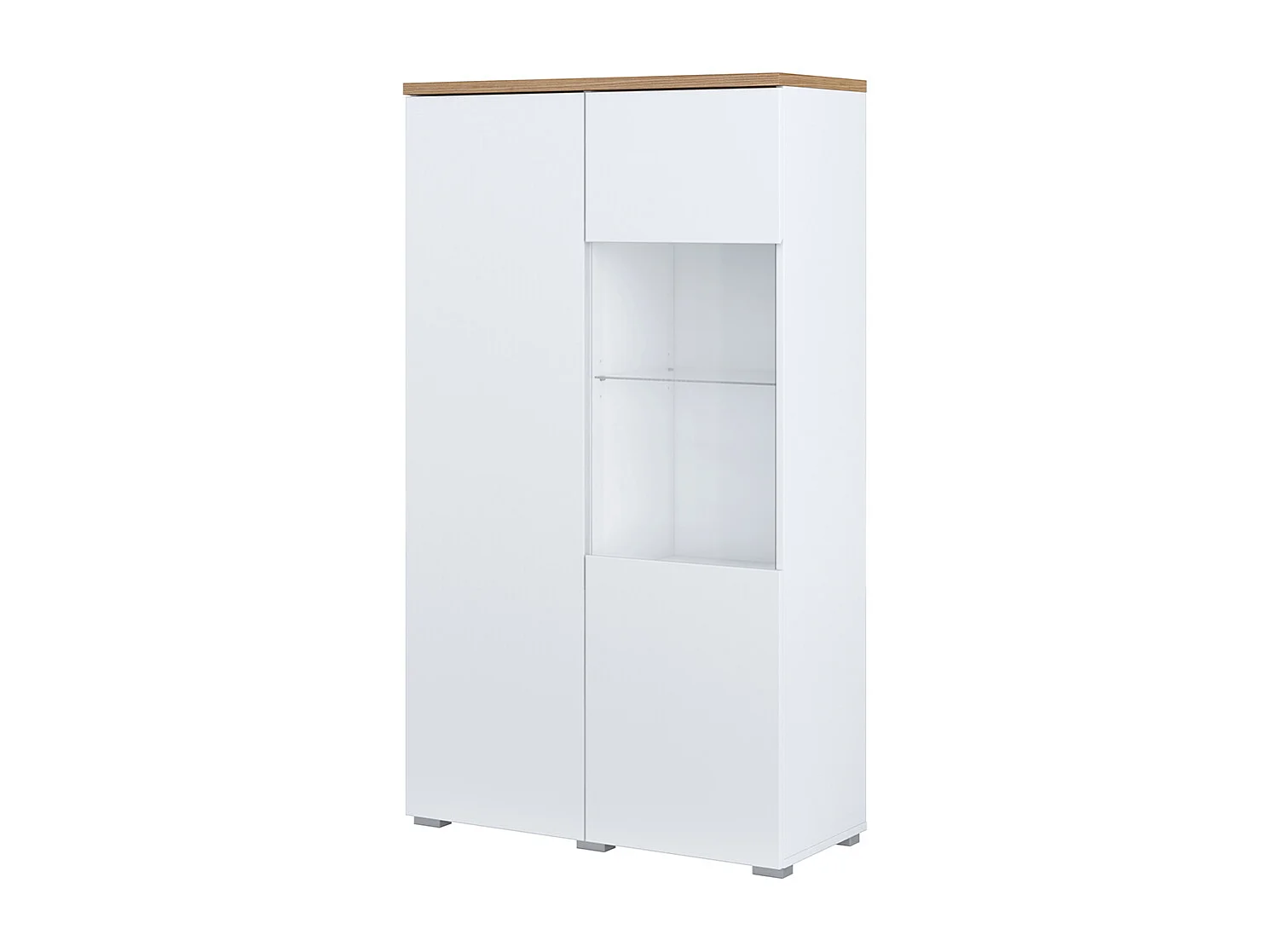 Credenza 2 ante Liko bianco e marrone 140cm