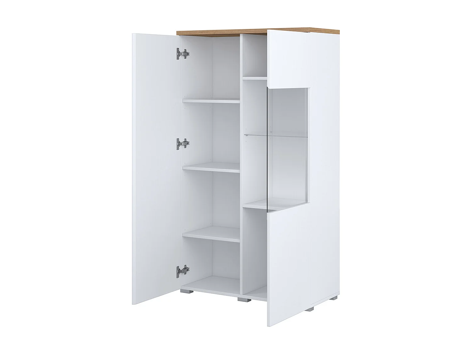 Liko White and Wood 2-door china cabinet