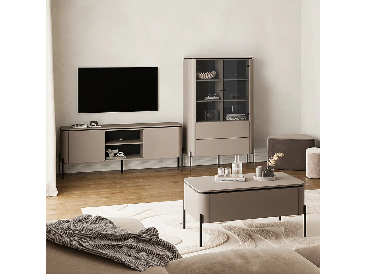 Vaisselier 2 portes 2 tiroirs Junon Taupe