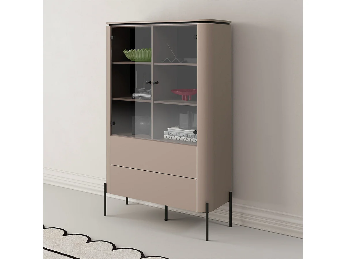 Vaisselier 2 portes 2 tiroirs Junon Taupe