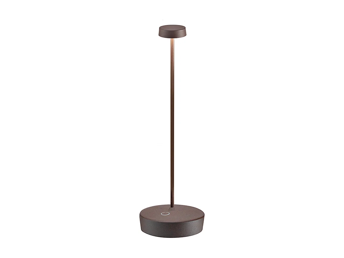 Lampa stołowa LED Zafferano Swap Pro Corten, ładowalna i ściemnialna, 2200-2700-3000K - maksymalna moc 9 godz.