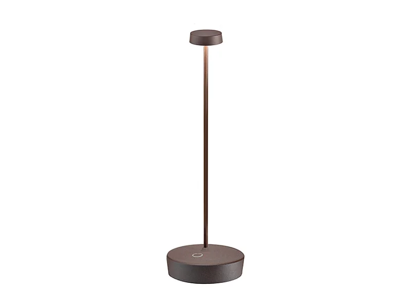 Lampa stołowa LED Zafferano Swap Pro Corten, ładowalna i ściemnialna, 2200-2700-3000K - maksymalna moc 9 godz.