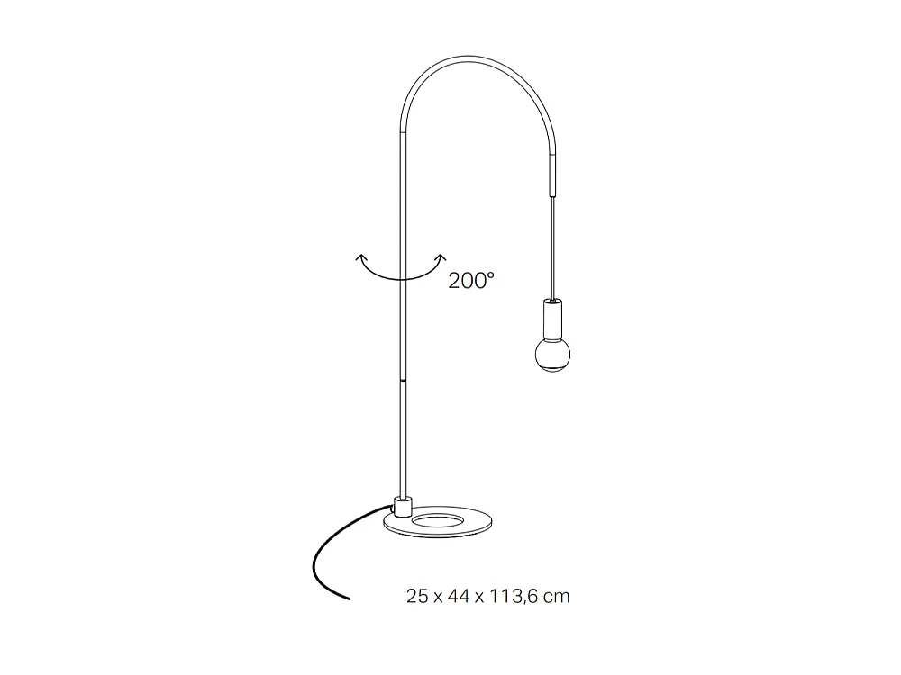 Zafferano - Lampa stołowa Filo z żarówką E27 o mocy maks. 60 W w zestawie, regulowana w zakresie 200°, wys. 113 cm, metal malowany IP20 - kolor czarny