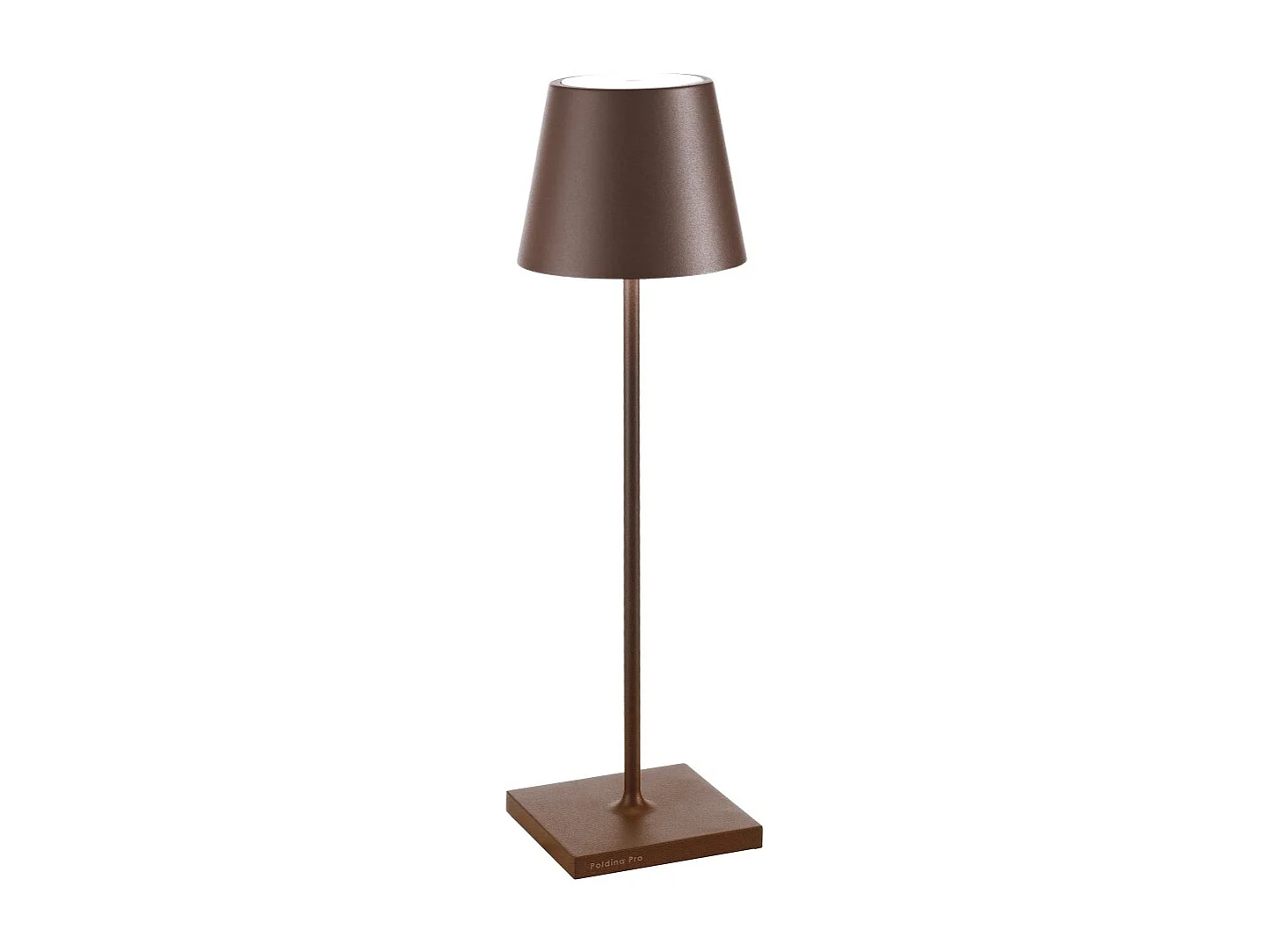 Luminária de mesa LED Zafferano Poldina Pro Corten recarregável regulável até 12 h de bateria IP65 uso externo