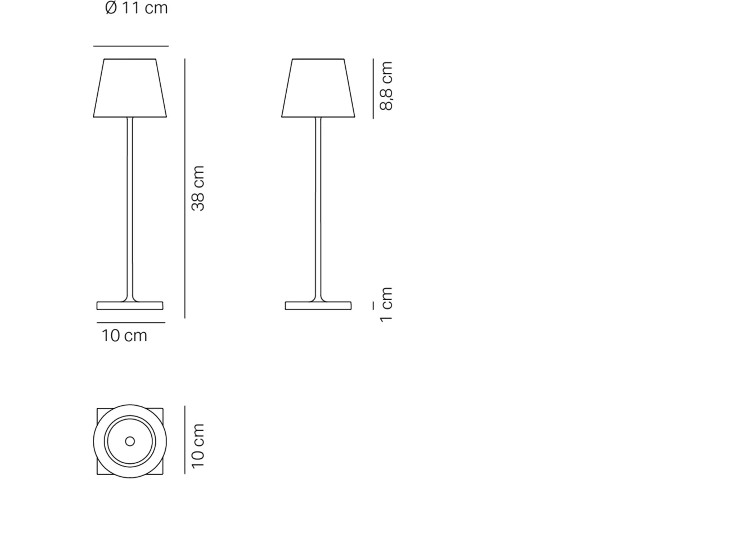 Zafferano Poldina Pro Draadloze Oplaadbare LED Tafellamp Touch Dimmer 2700K-3000K IP65 Binnen/Buiten Gebruik h.38cm - Rood