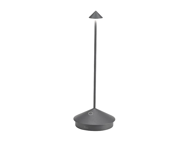 Lámpara de mesa LED Pina Pro, gris oscuro, recargable y regulable, inalámbrica, color azafrán, 2200-2700-3000K, IP54, 12 horas de autonomía.