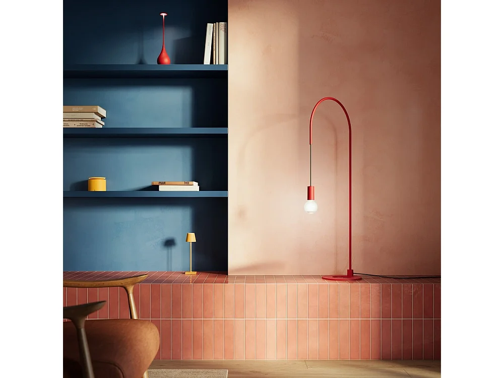 Zafferano - Lampa stołowa Filo z żarówką E27 o mocy maks. 60 W w zestawie, regulowana w zakresie 200°, wys. 113 cm, metal malowany IP20 - biała