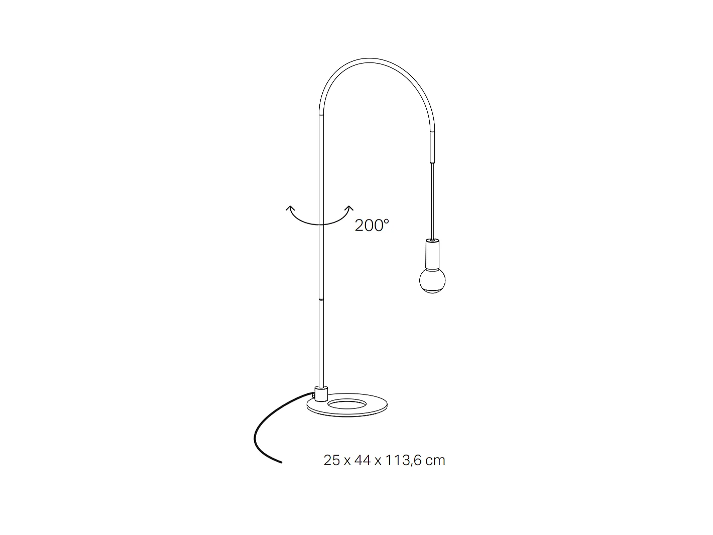 Zafferano - Lampa stołowa Filo z żarówką E27 o mocy maks. 60 W w zestawie, regulowana w zakresie 200°, wys. 113 cm, metal malowany IP20 - biała