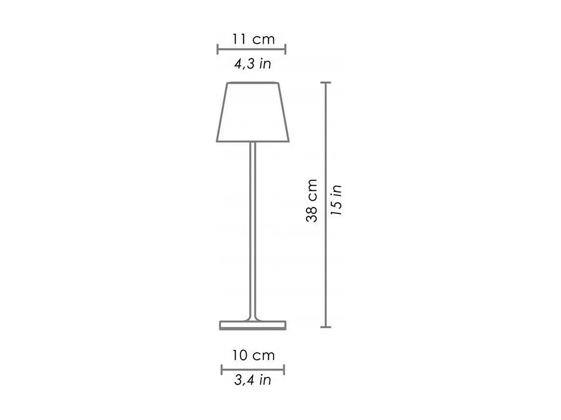 Saffron Poldina Pro Bordeaux LED table lamp, rechargeable and dimmable, with a battery life of up to 12 hours. Suitable for outdoor use, IP65.