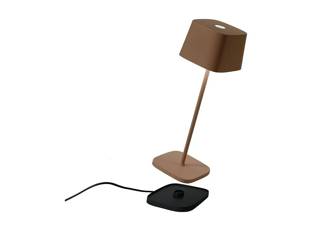 Lampa stołowa LED Zafferano Ofelia Pro Corten, ładowalna i ściemnialna - 2200-2700-3000K - maksymalna moc 9 godzin