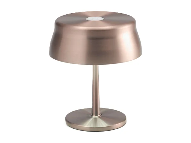 Lampa stołowa Zafferano Sister Light Mini Wi-Fi Smart LED w kolorze miedzianym, ładowalna i ściemnialna - 2200-2700-3000-4000K, 3,2W, wys. 17 cm