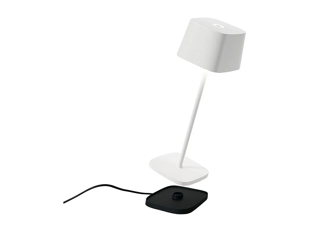 Lampa stołowa LED Zafferano Ofelia Pro White z możliwością ładowania i ściemniania - 2200-2700-3000 K - maksymalna moc 9 godz.