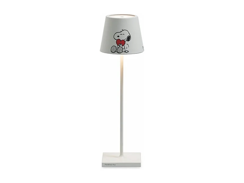 Lámpara de mesa Zafferano Poldina Pro Peanuts Corazón recargable regulable hasta 12 h IP65 uso exterior
