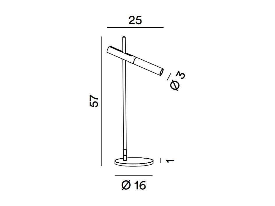 Lámpara de mesa Sniper - Metálica, color dorado, cabezal ajustable, 57 cm de altura, 6 W, regulable, 3000 K, 480 lm - Perenz