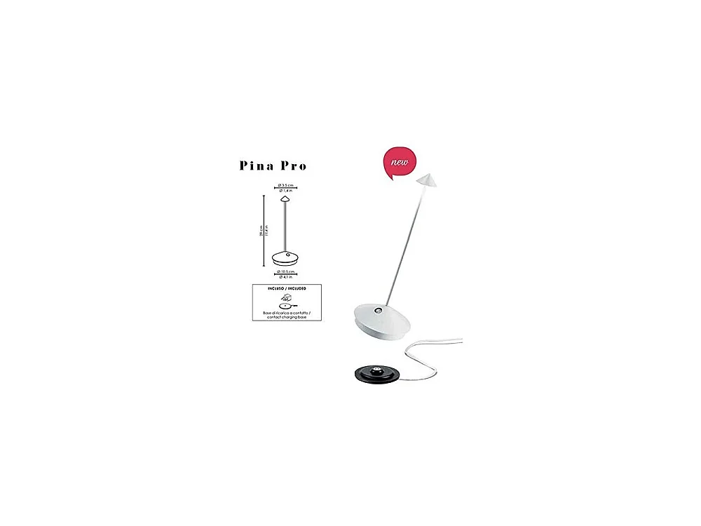 Pina Pro Sand LED bordlampe, genopladelig og dæmpbar, trådløs, safran, 2200-2700-3000K, IP54, 12 timers batterilevetid
