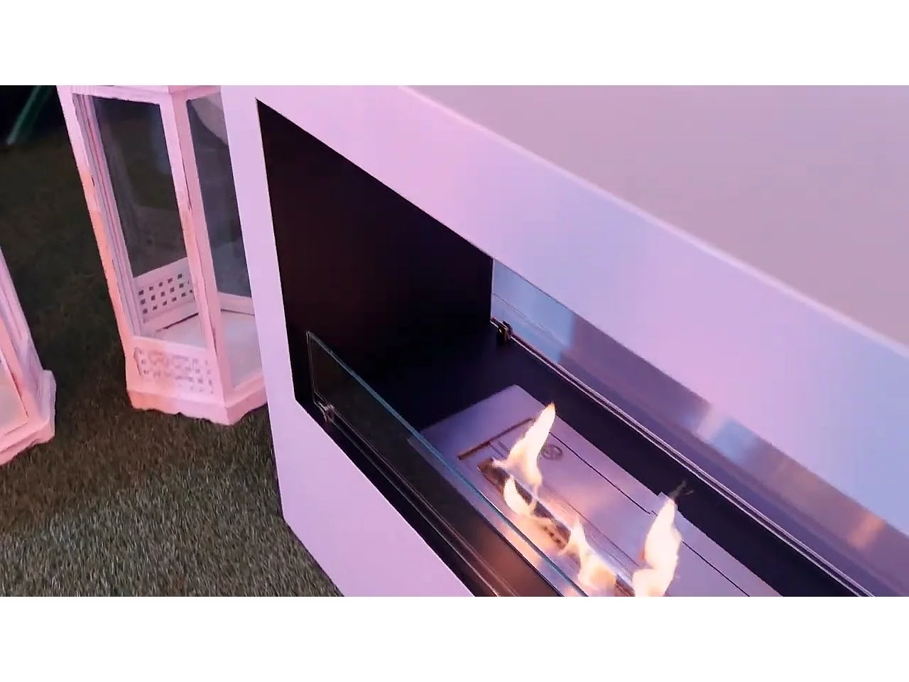 Chimenea de bioetanol de pie Giotto S White 100x30x70 para interior/exterior