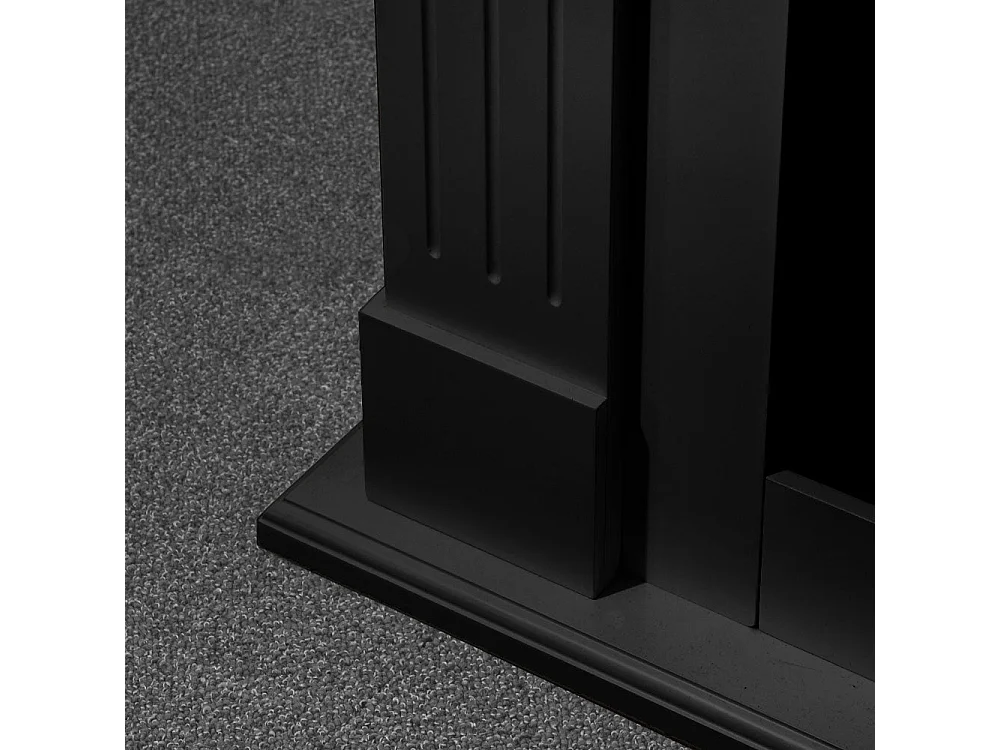 Camino elettrico caminetto da terra CAMBRIDGE in legno Nero 110x36x100h