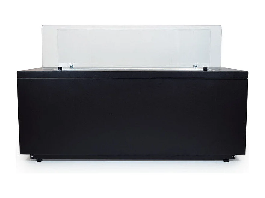 CARAVAGGIO Zwarte Bio-ethanol haard voor binnen en buiten, staand model, L100xD40xH40 cm