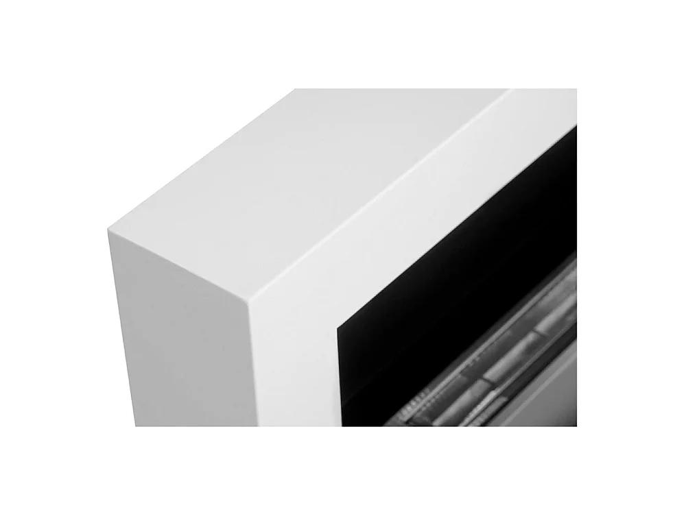 Siena weißer, wandmontierter Bioethanolkamin, L 90 x T 12 x H 40