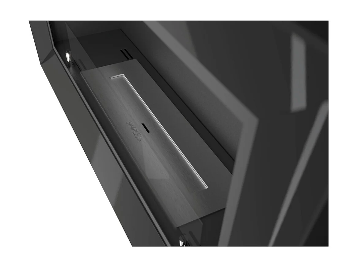 Caminetto a Bioetanolo Frame 900 SimpleFire da incasso con Vetro - Nero Opaco