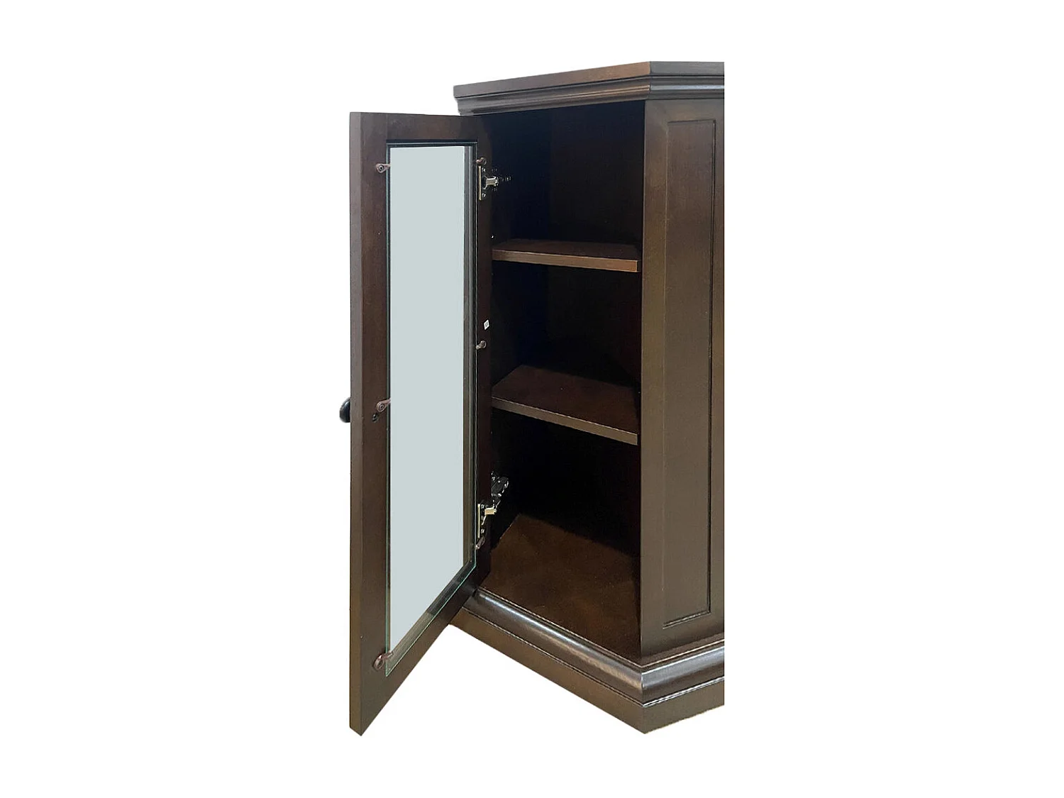 Camino elettrico caminetto da terra ad angolo MADISON in legno Noce L126 x P78 x H83