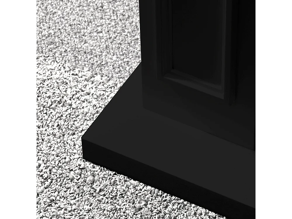 Camino elettrico caminetto da terra JEFFERSON in legno Nero L 89,5 x H90,5 x P28