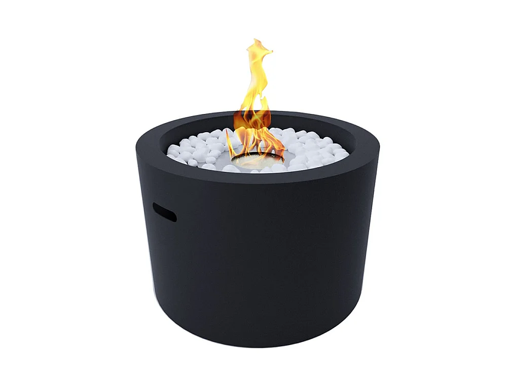 RODI Sort rund bioethanol pejseild til indendørs og udendørs brug, diameter 47,5 cm