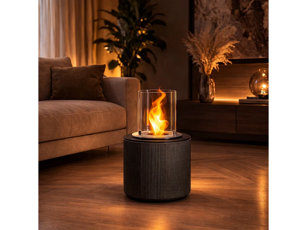 Chimenea de bioetanol MODIGLIANI de hierro fundido gris para uso interior y exterior, D.36 x H.56