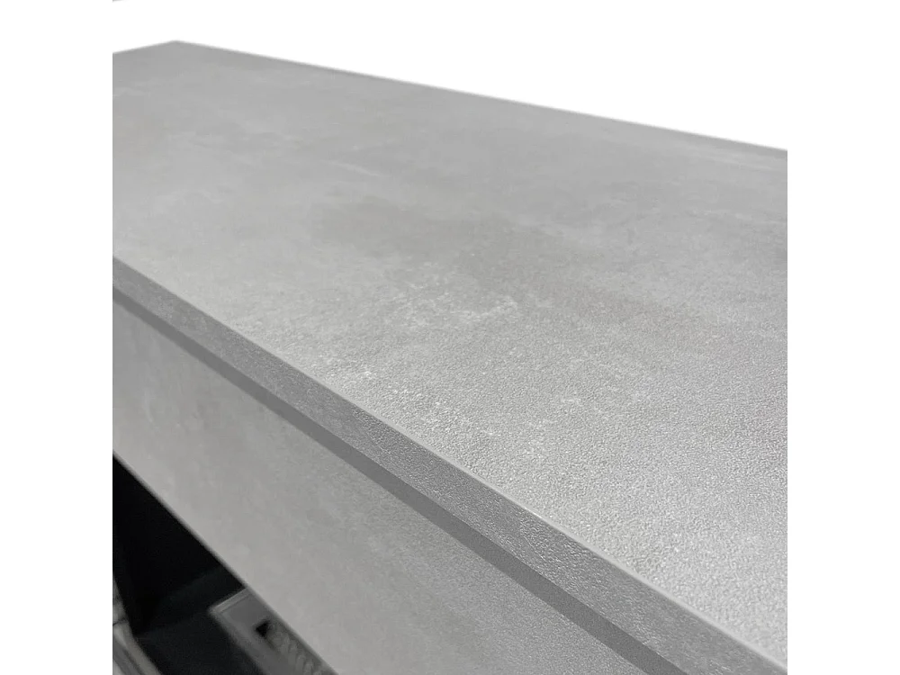 Camino elettrico caminetto da terra BELLINI in legno effetto Cemento Made in Italy L96 x P35 x H96