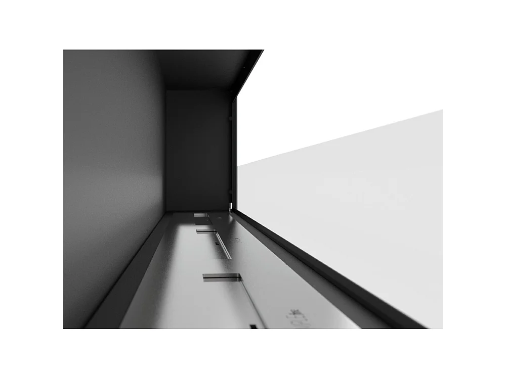Chimenea de bioetanol  Frame 1800, de pared, con cristal incluido, 3 quemadores de 1 litro - Negro mate
