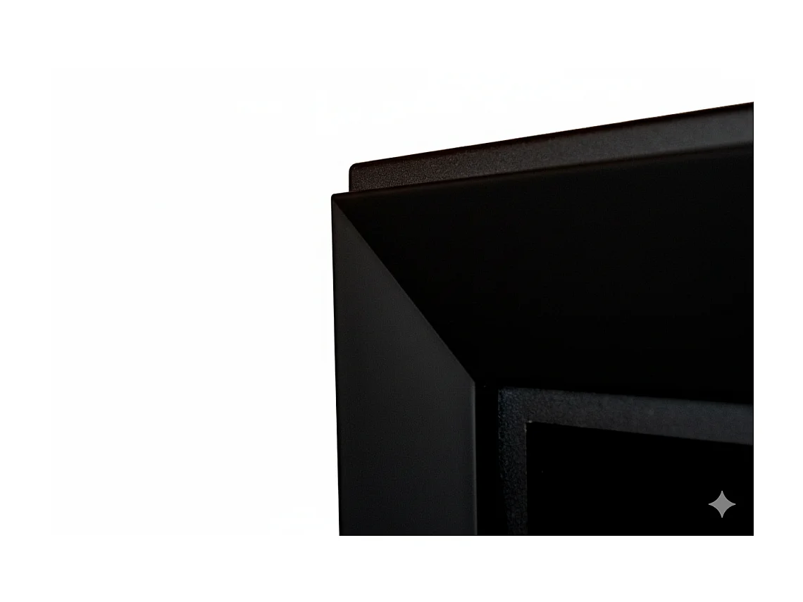 Sololed Caminetto a Bioetanolo Frame 1800 da incasso a parete con vetro incluso biocamino con 3 bruciatori da 1 litro - Nero Opaco