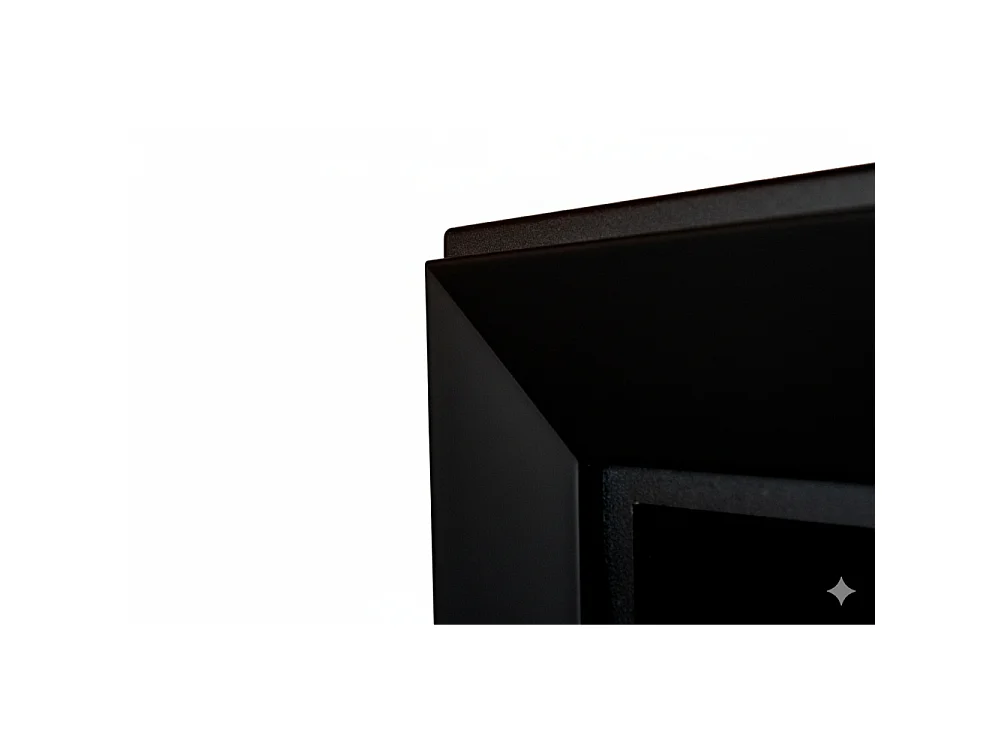 Chimenea de bioetanol  Frame 1800, de pared, con cristal incluido, 3 quemadores de 1 litro - Negro mate