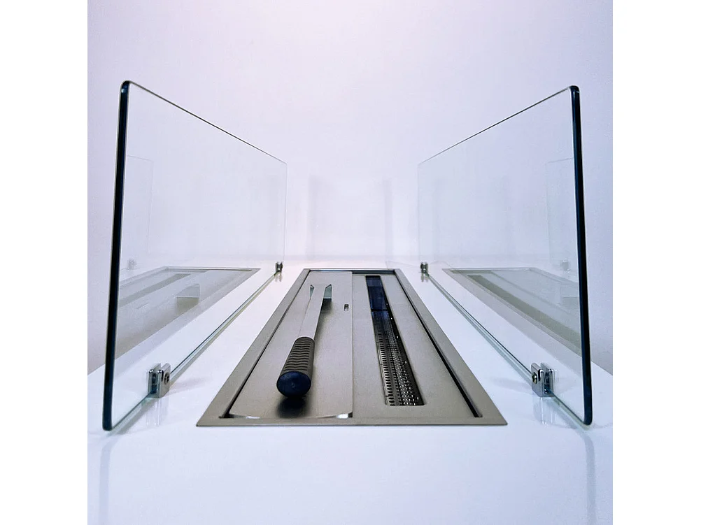 Camino a bioetanolo da terra per interno esterno CARAVAGGIO Bianco L100xP40xH40 cm