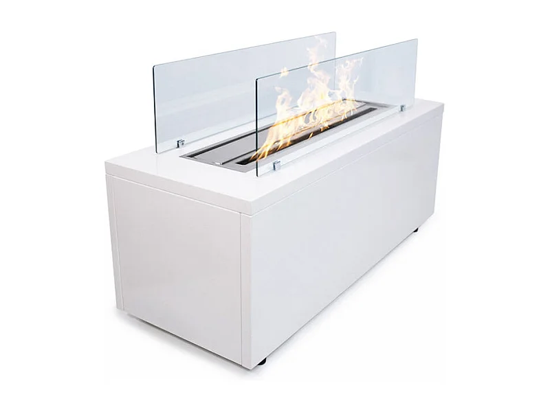 Chimenea de bioetanol de pie para interior/exterior CARAVAGGIO blanca (L100xP40xH40 cm)