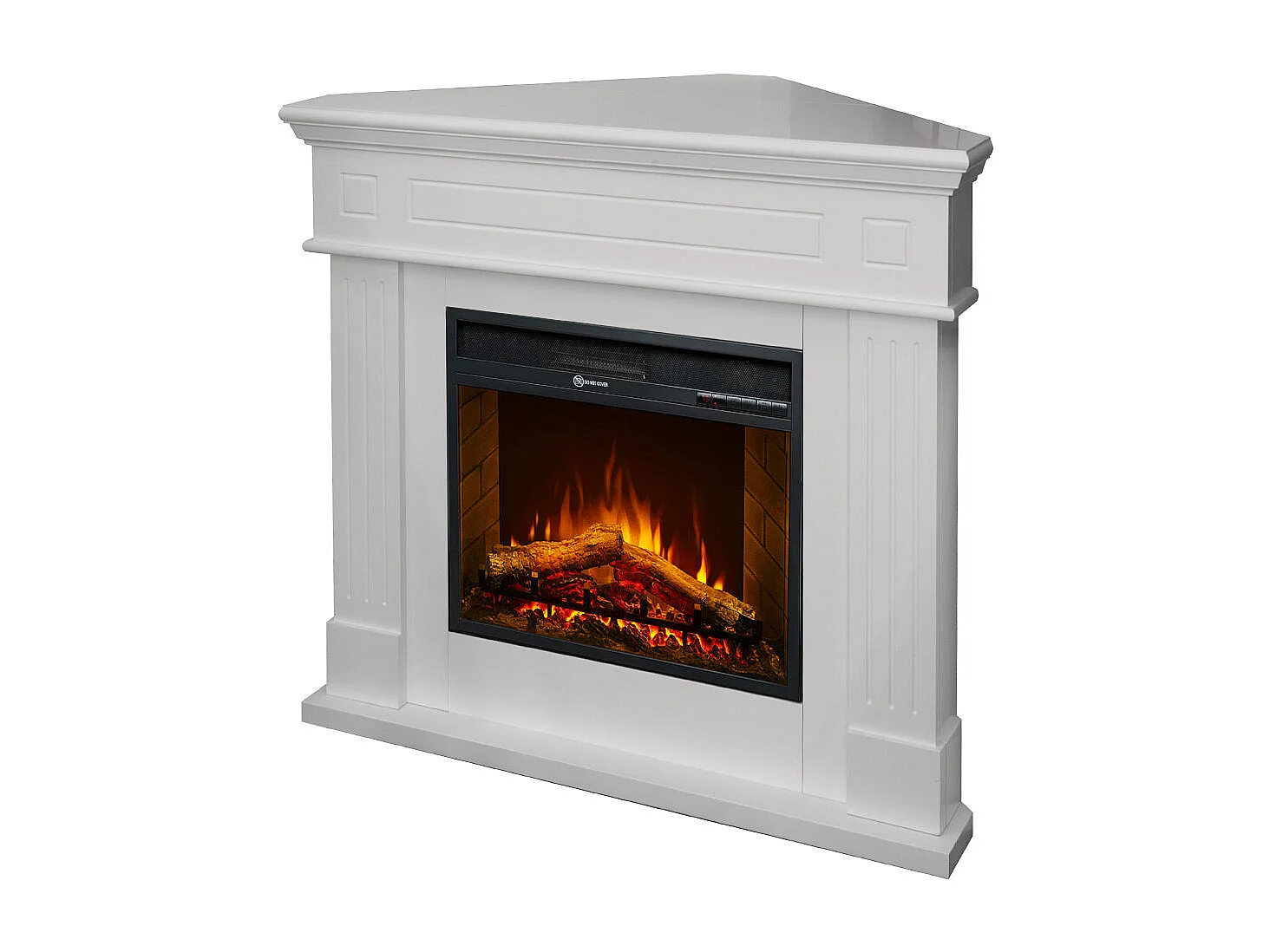 Camino elettrico caminetto da terra ad angolo FORD Bianco L110 x P63 x H102