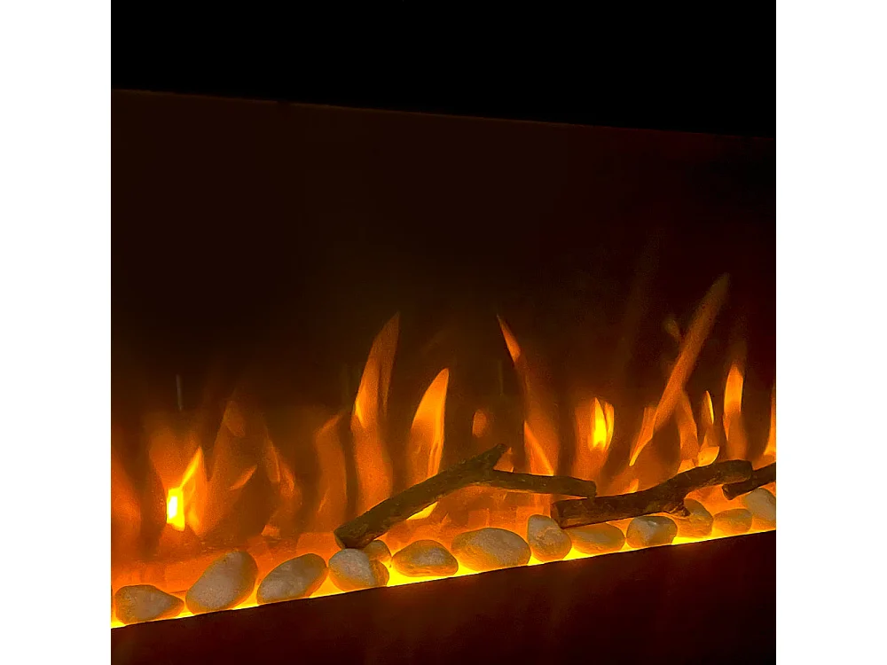 Camino elettrico caminetto da parete DALLAS L127 x P 11 x H50