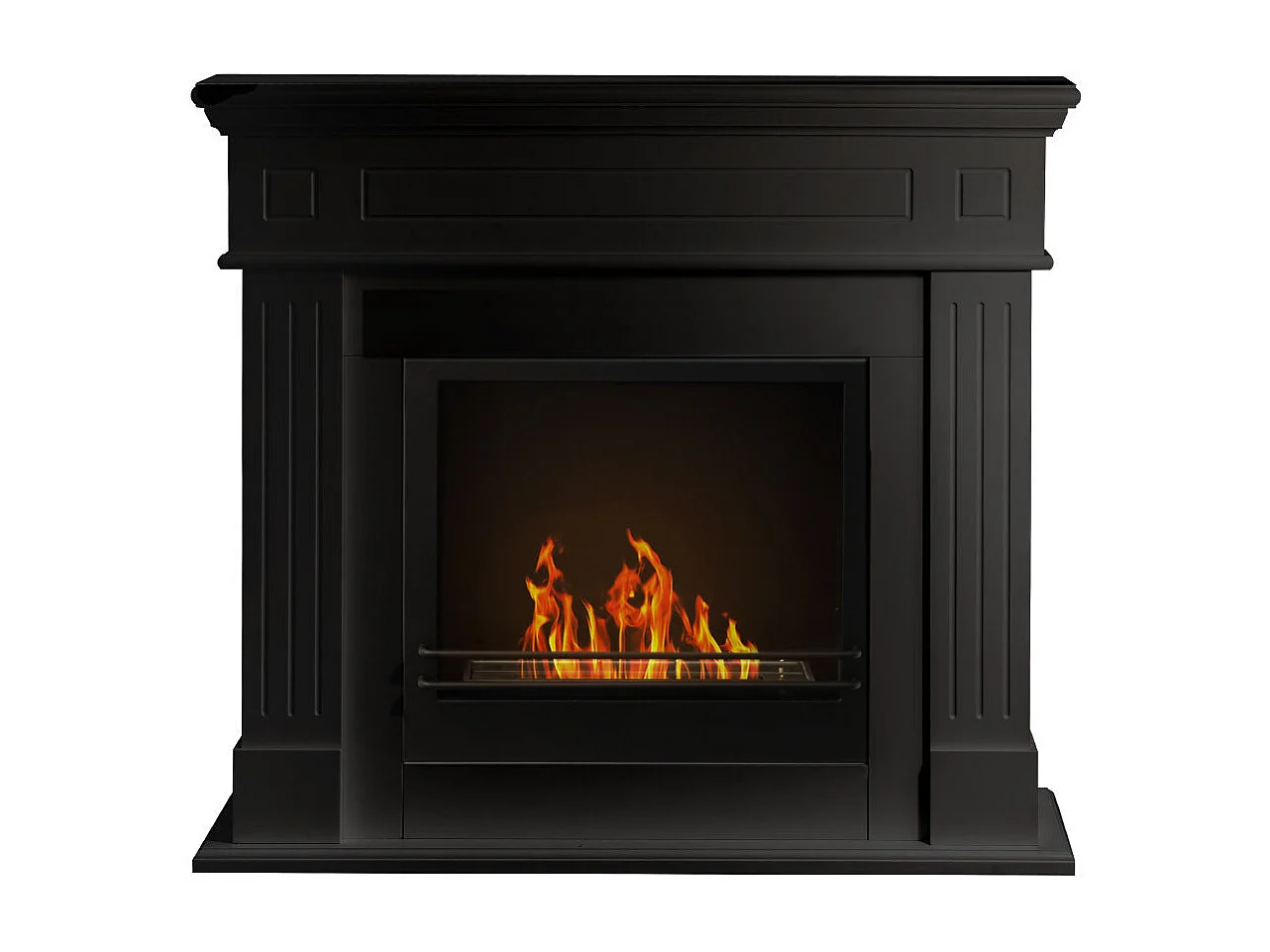 Camino a bioetanolo biocamino da terra Cambridge in legno Nero 110x37x102h