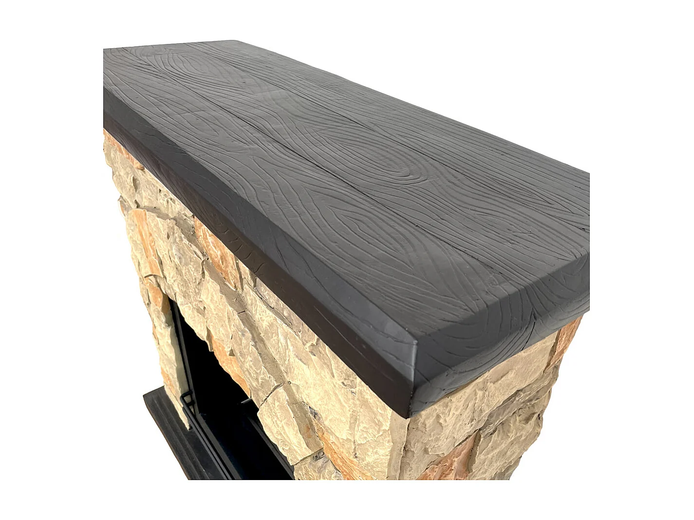 Chimenea de bioetanol Belluno, biochimenea de pie, efecto piedra artificial, L105xP38xH100