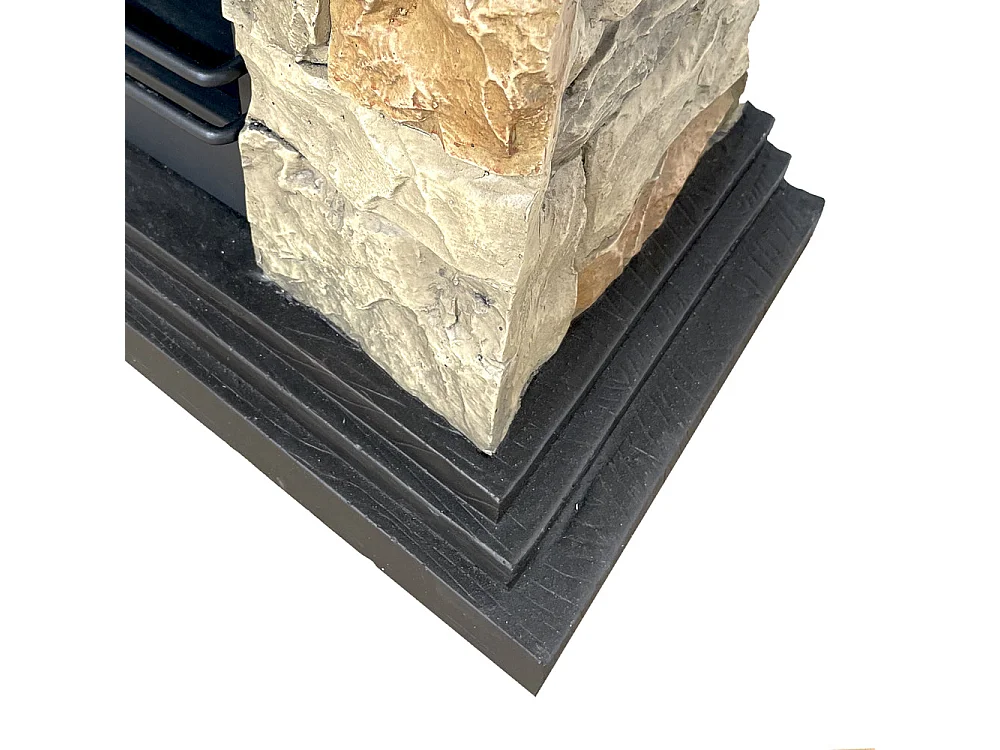 Chimenea de bioetanol Belluno, biochimenea de pie, efecto piedra artificial, L105xP38xH100