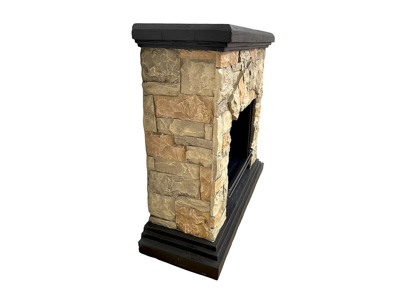 Chimenea de bioetanol Belluno, biochimenea de pie, efecto piedra artificial, L105xP38xH100