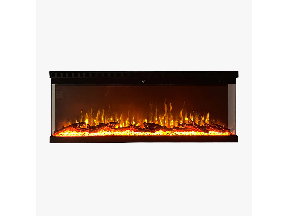 Camino elettrico da parete caminetto a incasso 3 Lati BOSTON100 L101,6 x P20 x H44