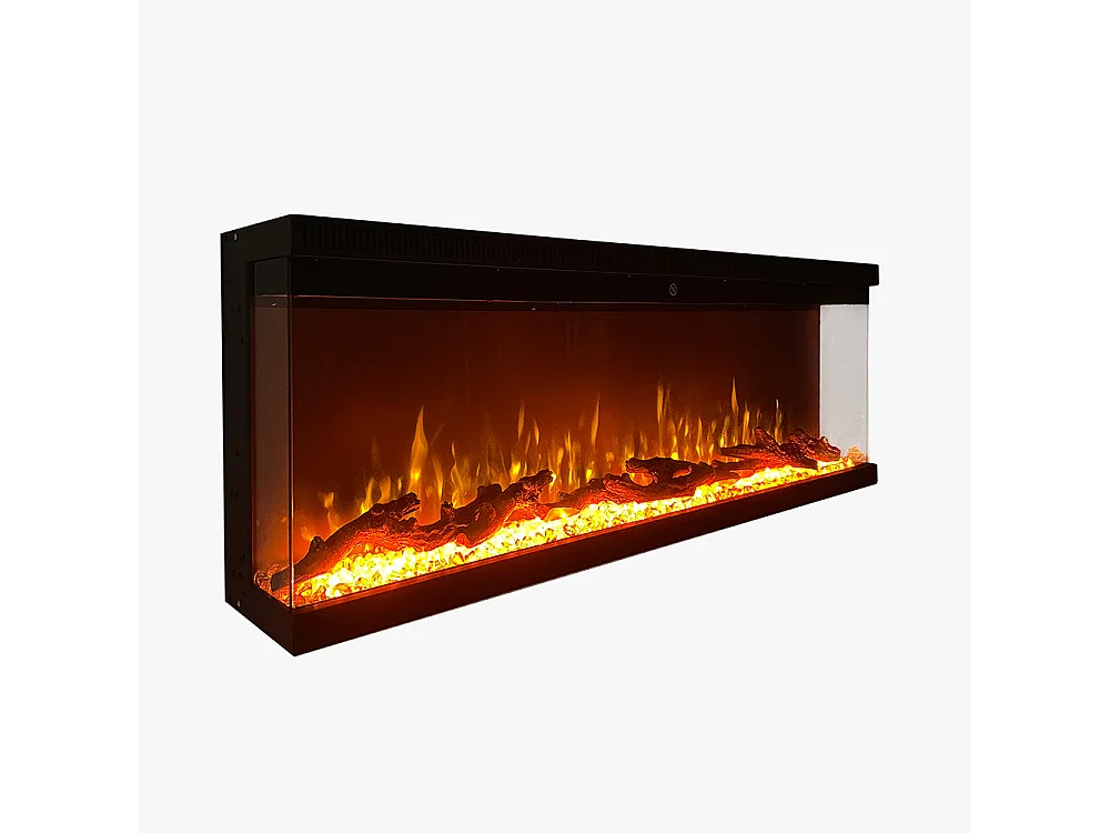 Camino elettrico da parete caminetto a incasso 3 Lati BOSTON100 L101,6 x P20 x H44